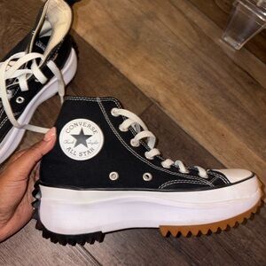 Converse Black and White High-Top Athletic Shoes